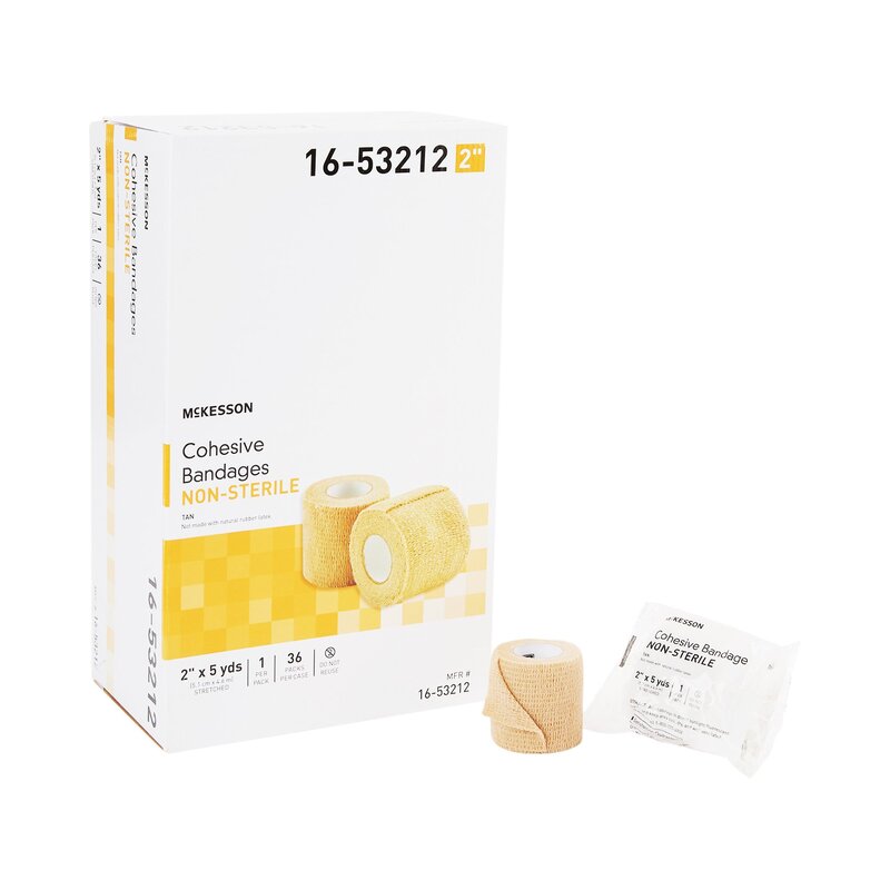 McKesson® Cohesive Bandage 2 Inch × 5 Yard Tan Self-Adherent Non-Sterile