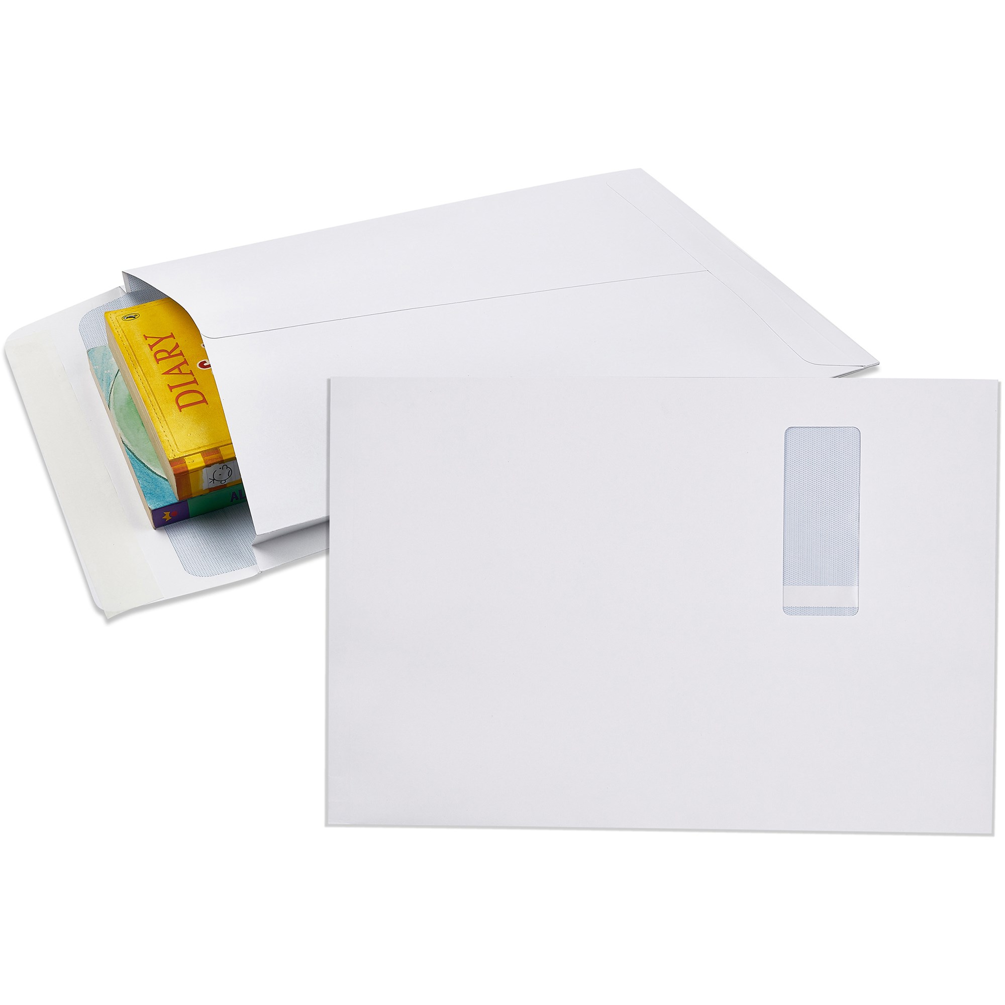 Cumberland Window Face Envelope 229x340mm Strip Seal Expandable White Pack  of 50