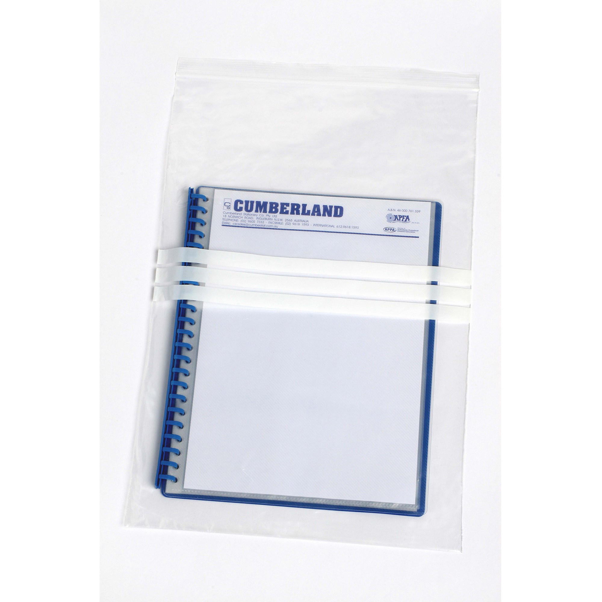 Cumberland Press Seal Plastic Bags Write On 305 x 460mm 50 Micron Clear Pack  Of 100