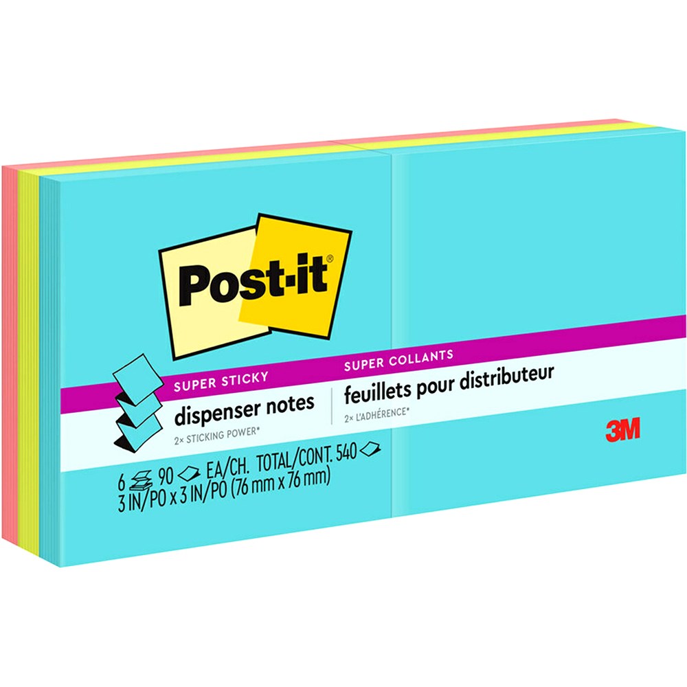 Post-It R330-6SSMIA Super Sticky Notes 76x76mm Pop Up Neons Pack  of 6