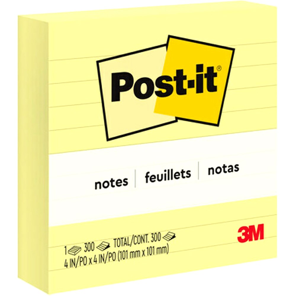 Post-It 675-YL Notes Original 98x98mm Lined Yellow