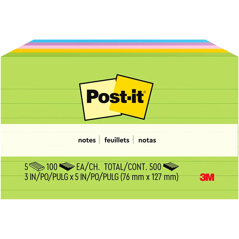 Post-It 635-5AU Lined Notes 73mmx123mm Floral Fantasy Pack  of 5