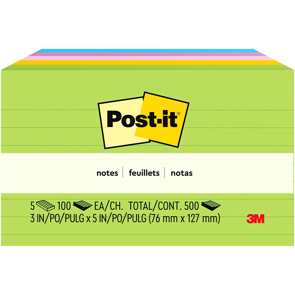 Post-It 635-5AU Lined Notes 73mmx123mm Floral Fantasy Pack  of 5