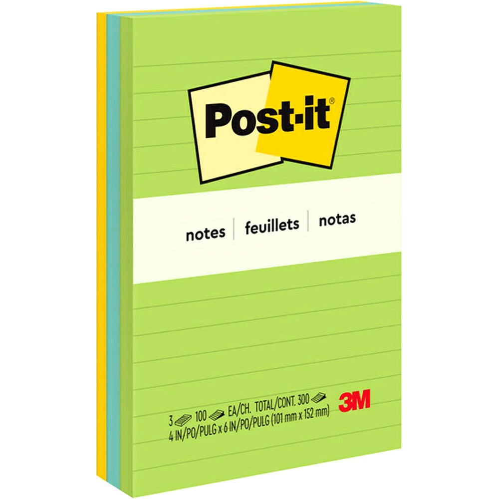 Post-It 660-3AU Lined Notes 98mmx149mm Floral Fantasy Pack  of 3