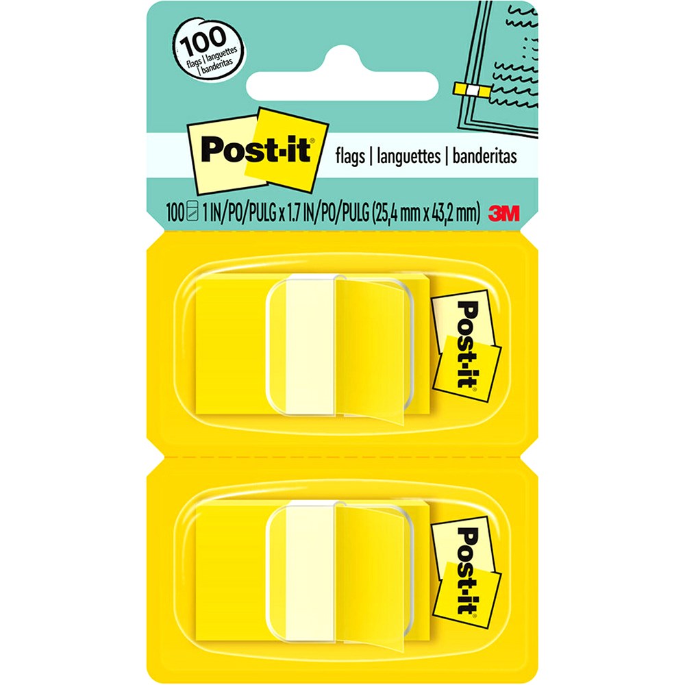 Post-It 680-YW2 Flags Twin Pack  25x43mm Yellow Pack  of 2