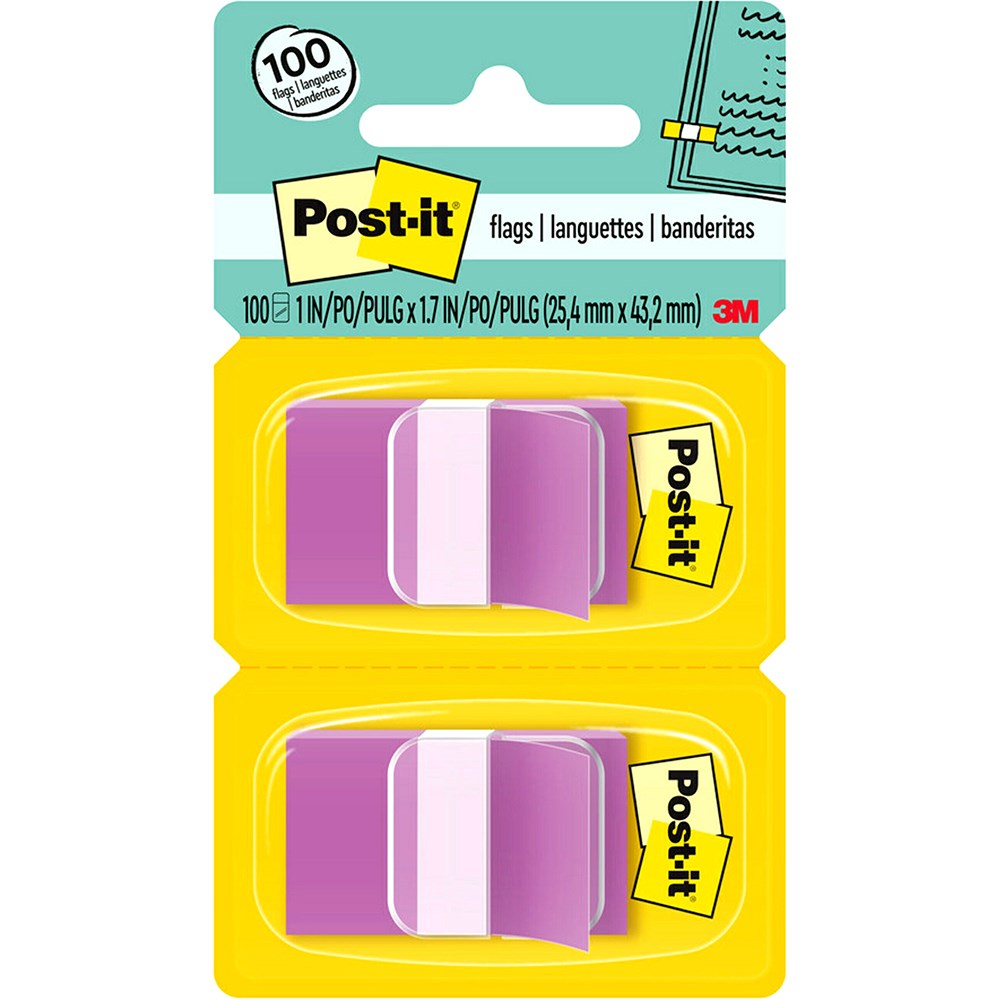 Post-It 680-PU2 Flags Twin Pack  25x43mm Purple Pack  of 2