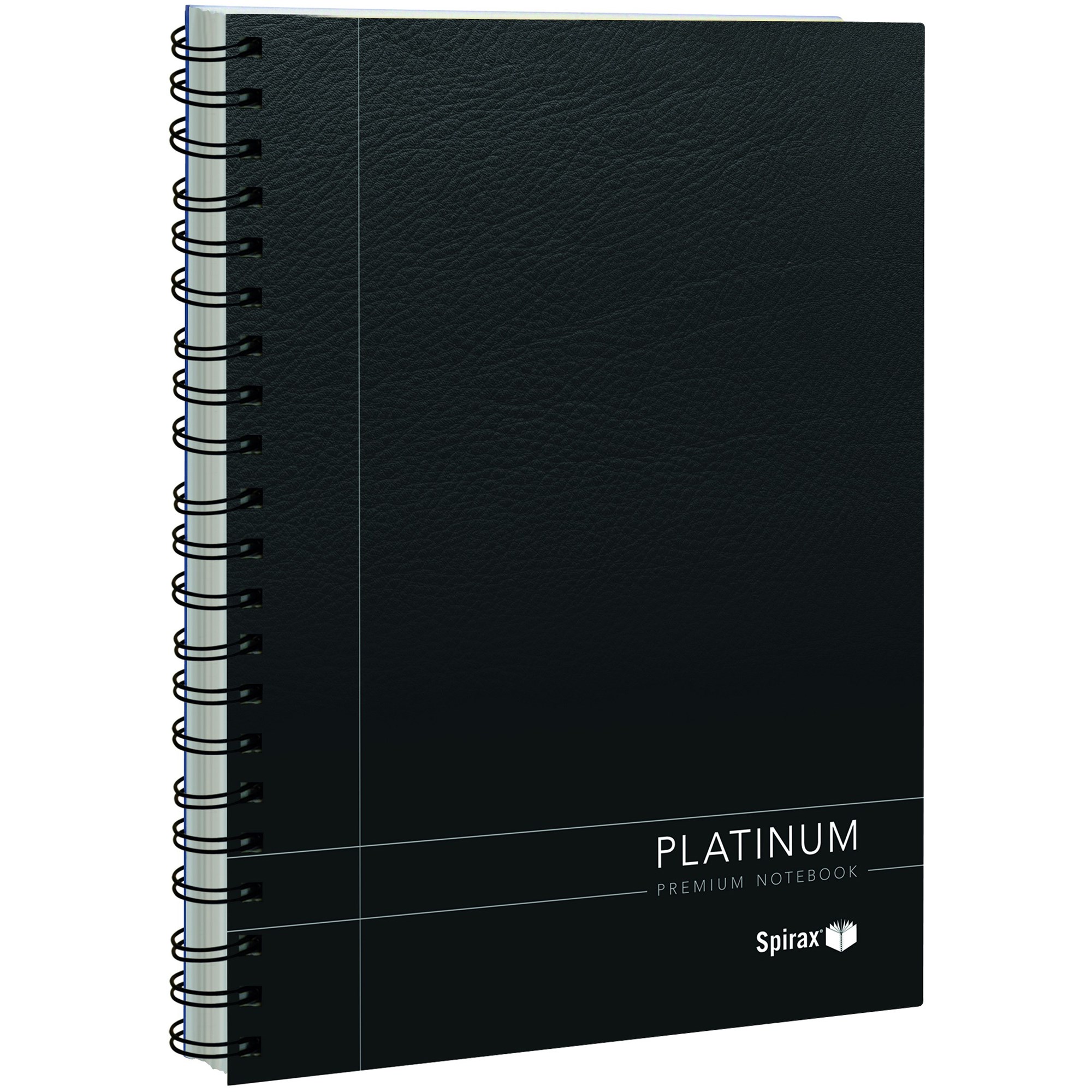 Spirax 400 Platinum Notebook A4 Ruled 200 Page Side Opening Black