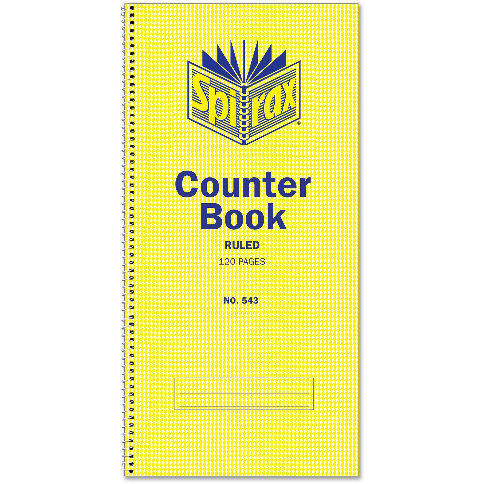 Spirax 543 Counter Book 297 x 135mm 120 Page Side Opening