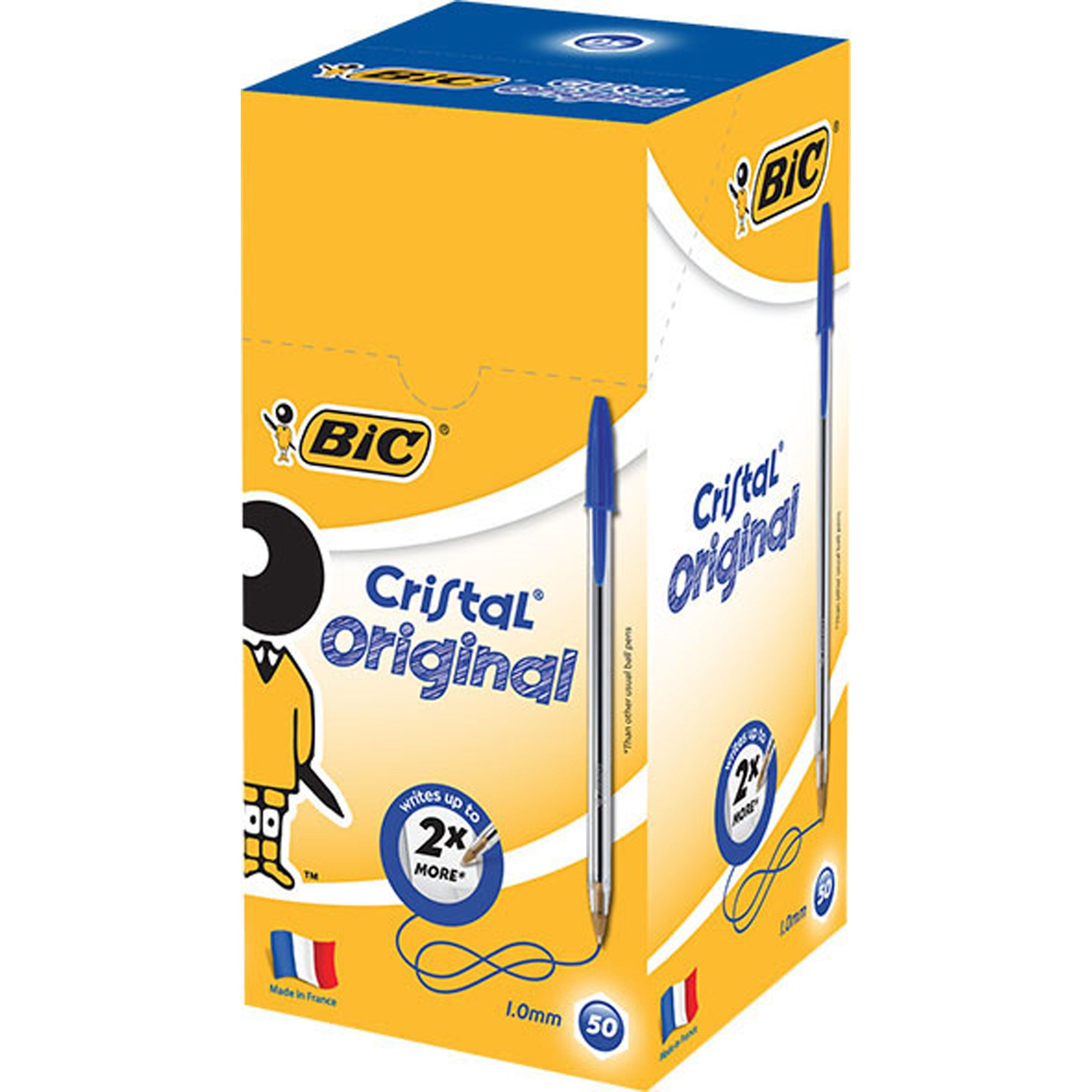 Bic Cristal Original Ballpoint Pen Medium 1mm Blue  Box  of 50