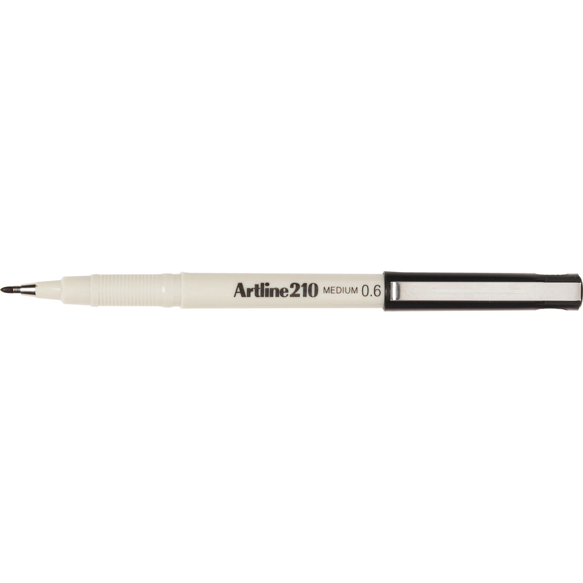 Artline 210 Fineliner Pen Medium 0.6mm Black Pack of 12