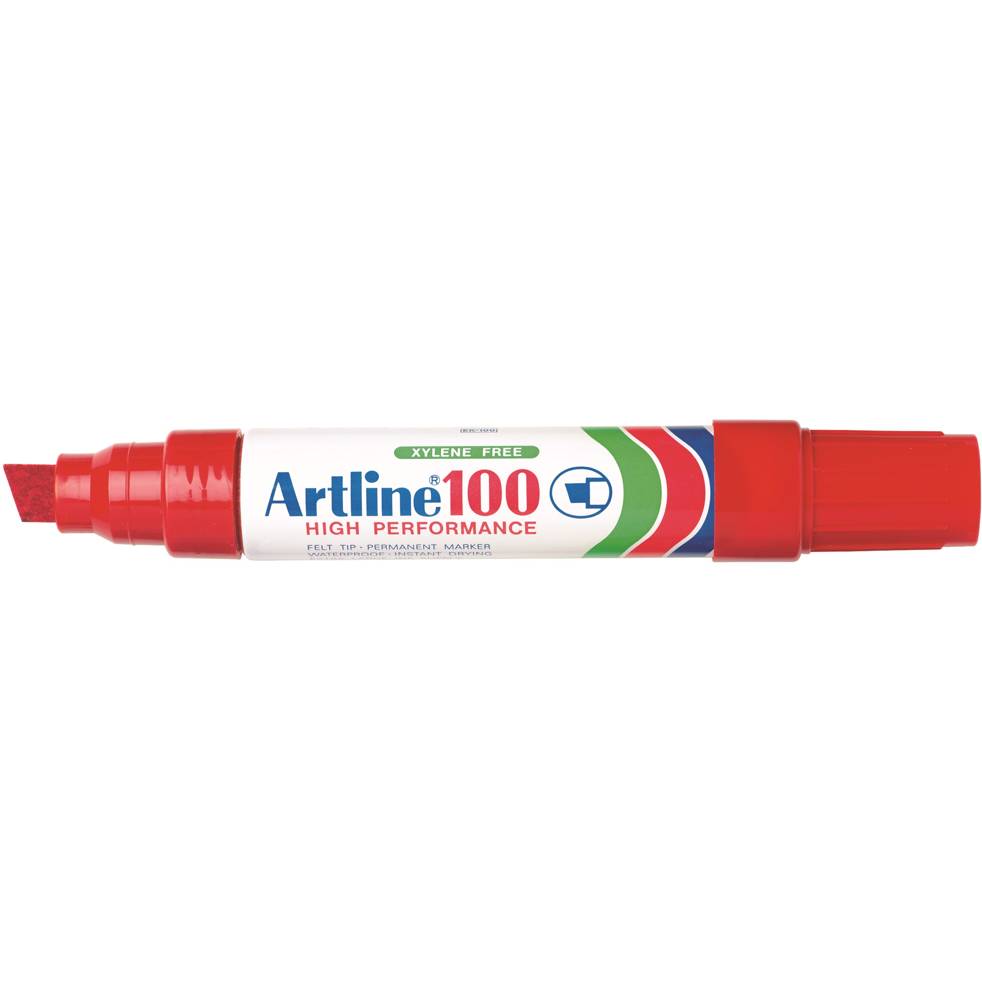 Artline 100 Jumbo Permanent Marker Chisel 12mm Red Box  6