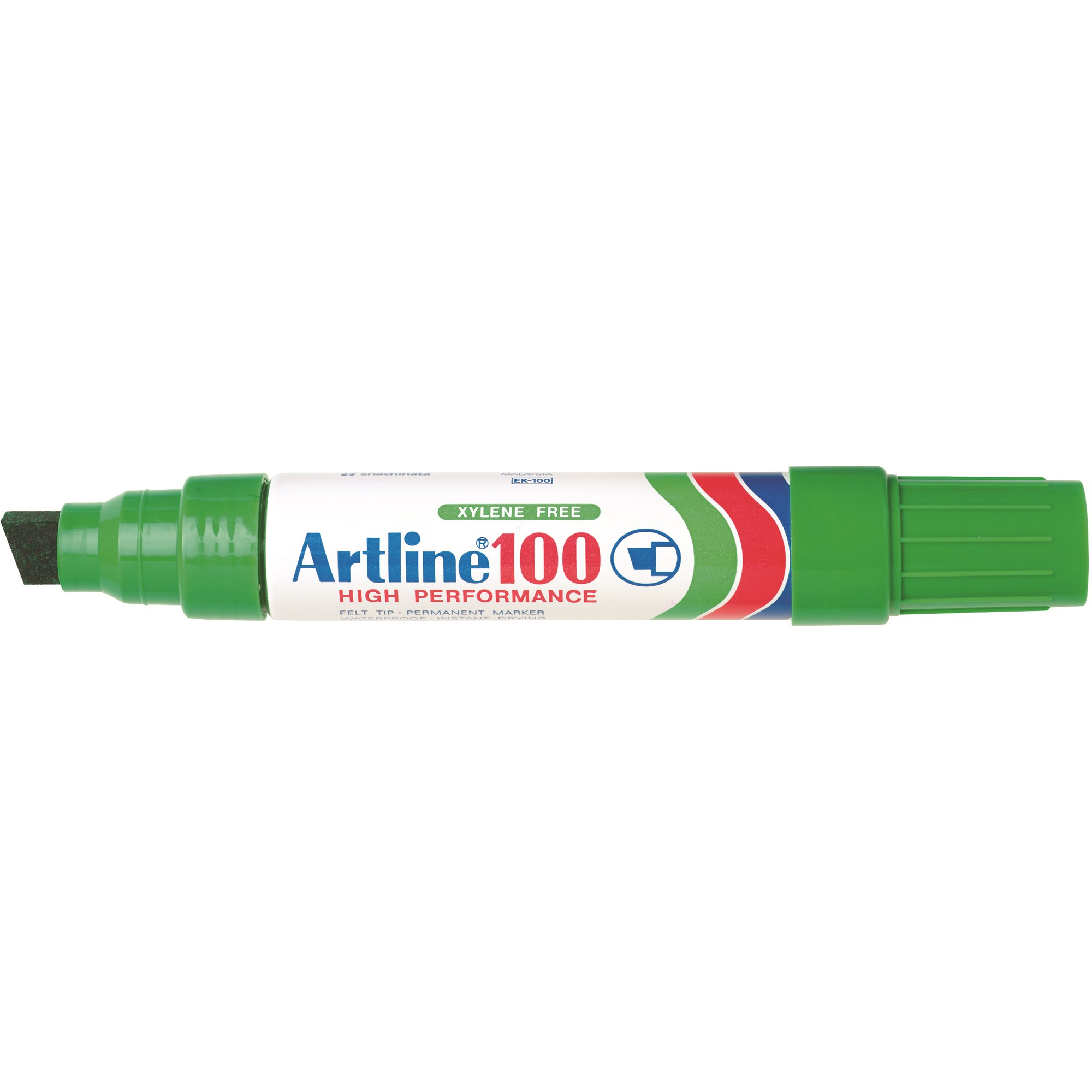 Artline 100 Jumbo Permanent Marker Chisel 12mm Green Box  6