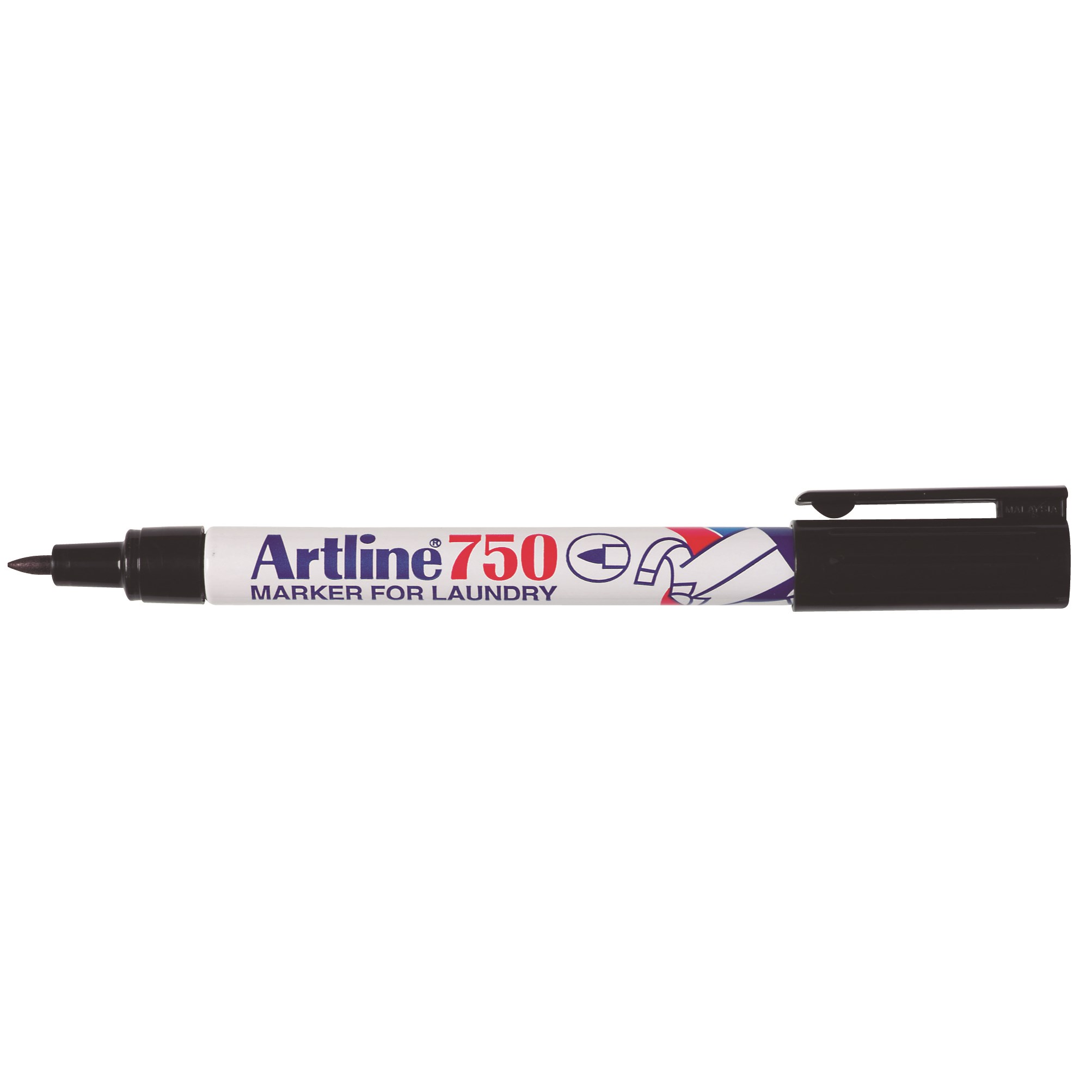 Artline 750 Laundry Marker Bullet 0.7mm Black Box 12