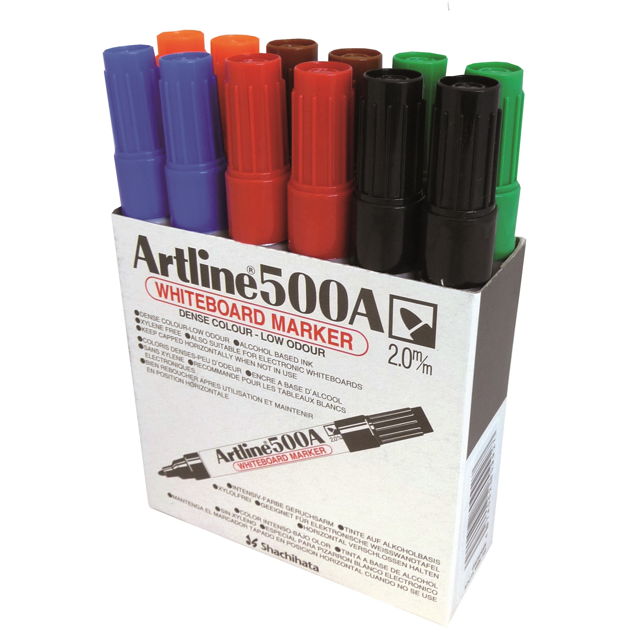 Artline 500A Whiteboard Marker Medium Bullet Assorted Colours Box  Of 12
