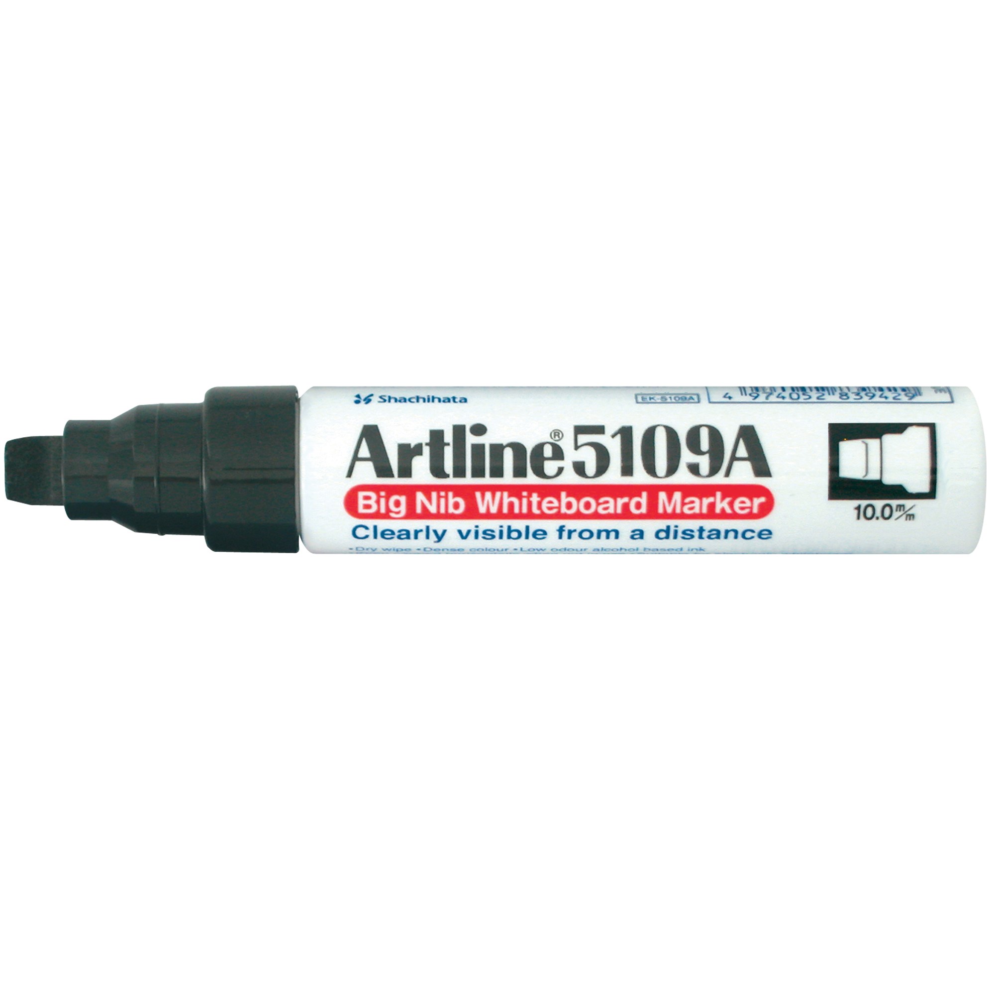 Artline 5109A Big Nib Whiteboard Marker Chisel 10mm Black Box  6
