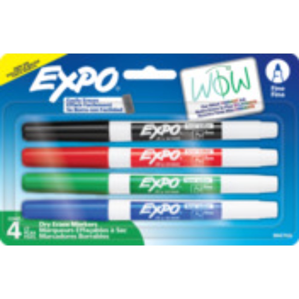 Expo Dry Erase Whiteboard Marker 1.4mm Assorted Pack  of 4