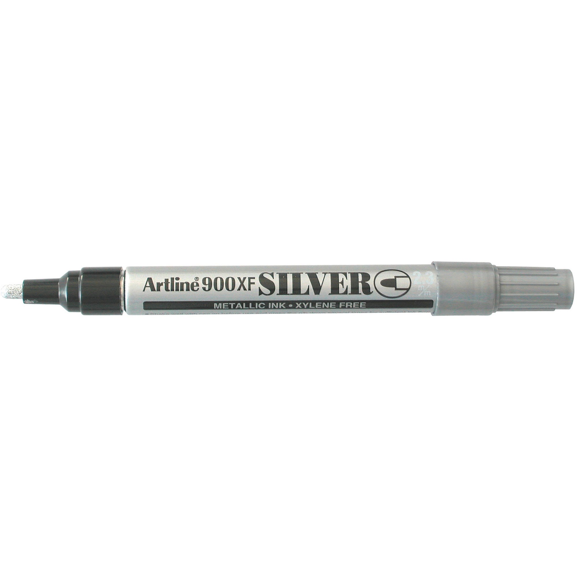 Artline 900XF Metallic Permanent Marker Medium Bullet 2.3mm Silver Box 12