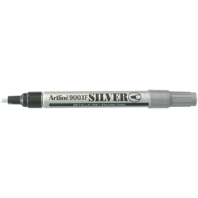 Artline 900XF Metallic Permanent Marker Medium Bullet 2.3mm Silver Box 12