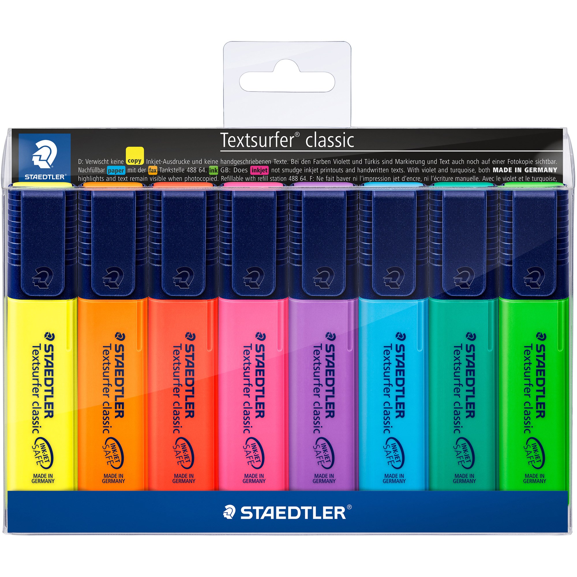 Staedtler Classic Highlighters Chisel 1-5mm Textsurfer Assorted Wallet of 8