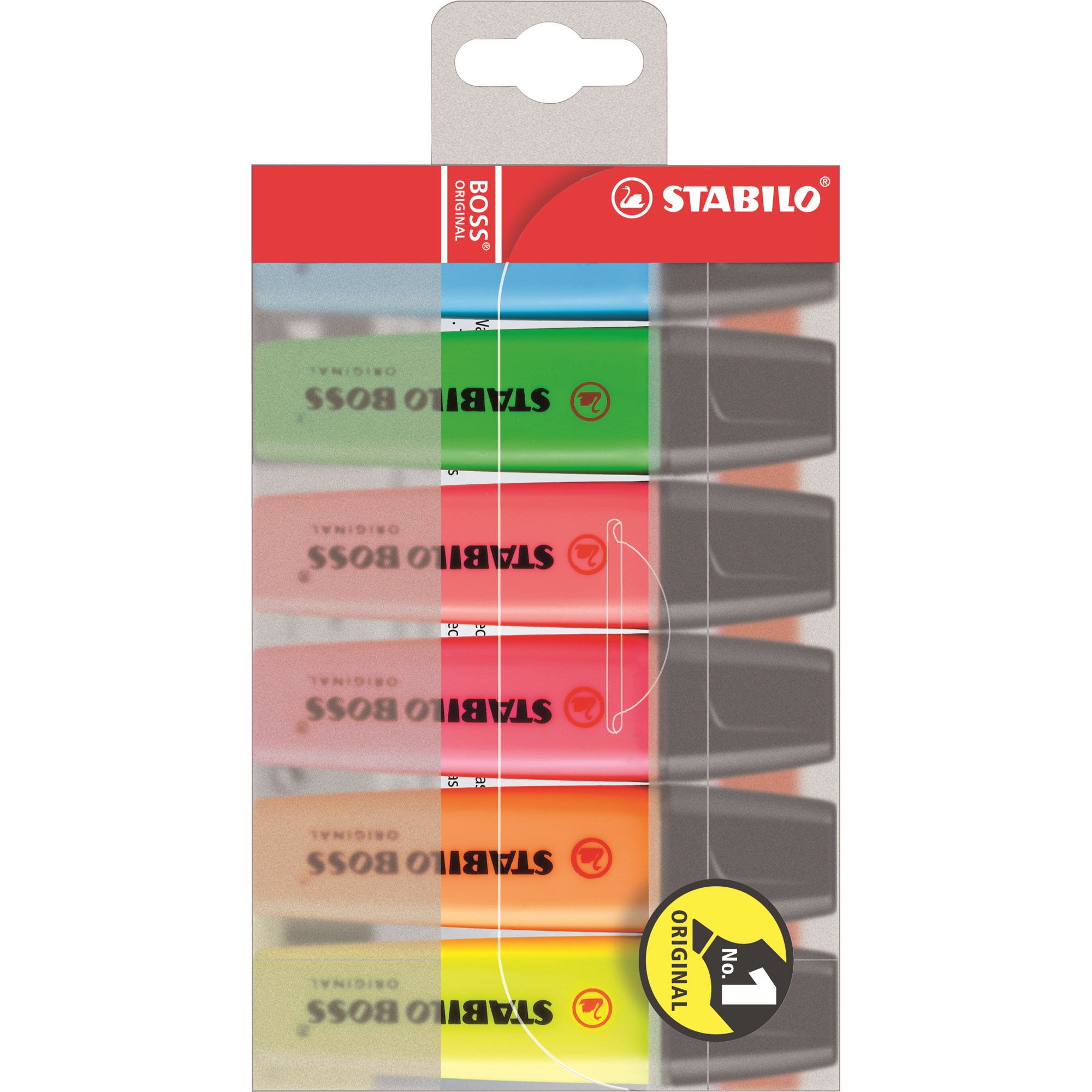 Stabilo Boss Original 70/6-6 Highlighters Chisel 2-5mm Assorted Colours Wallet Of 6