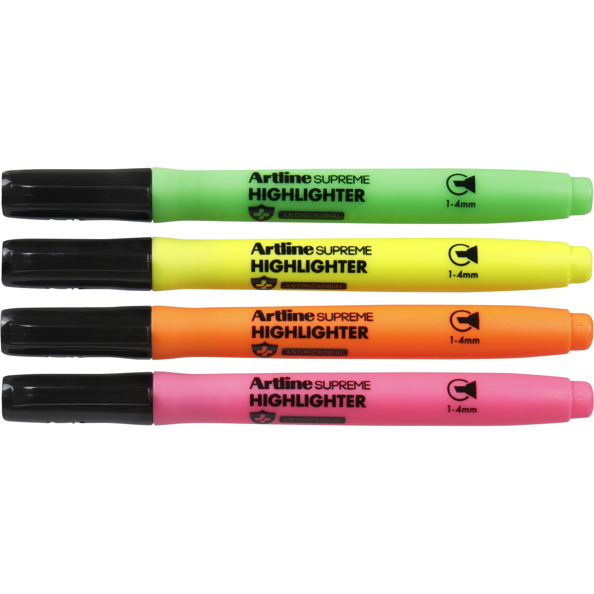 Artline Supreme Highlighters Chisel 2-5mm Assorted Colours Pack  Of 4