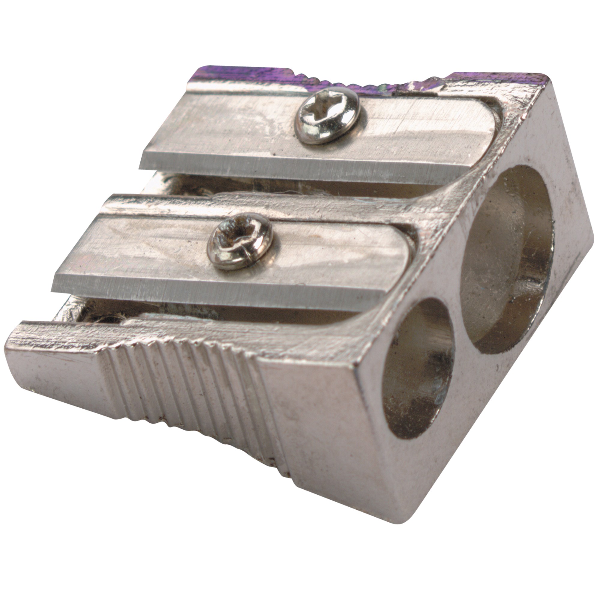 Marbig Pencil Sharpener 2 Hole Metal Silver Box  48