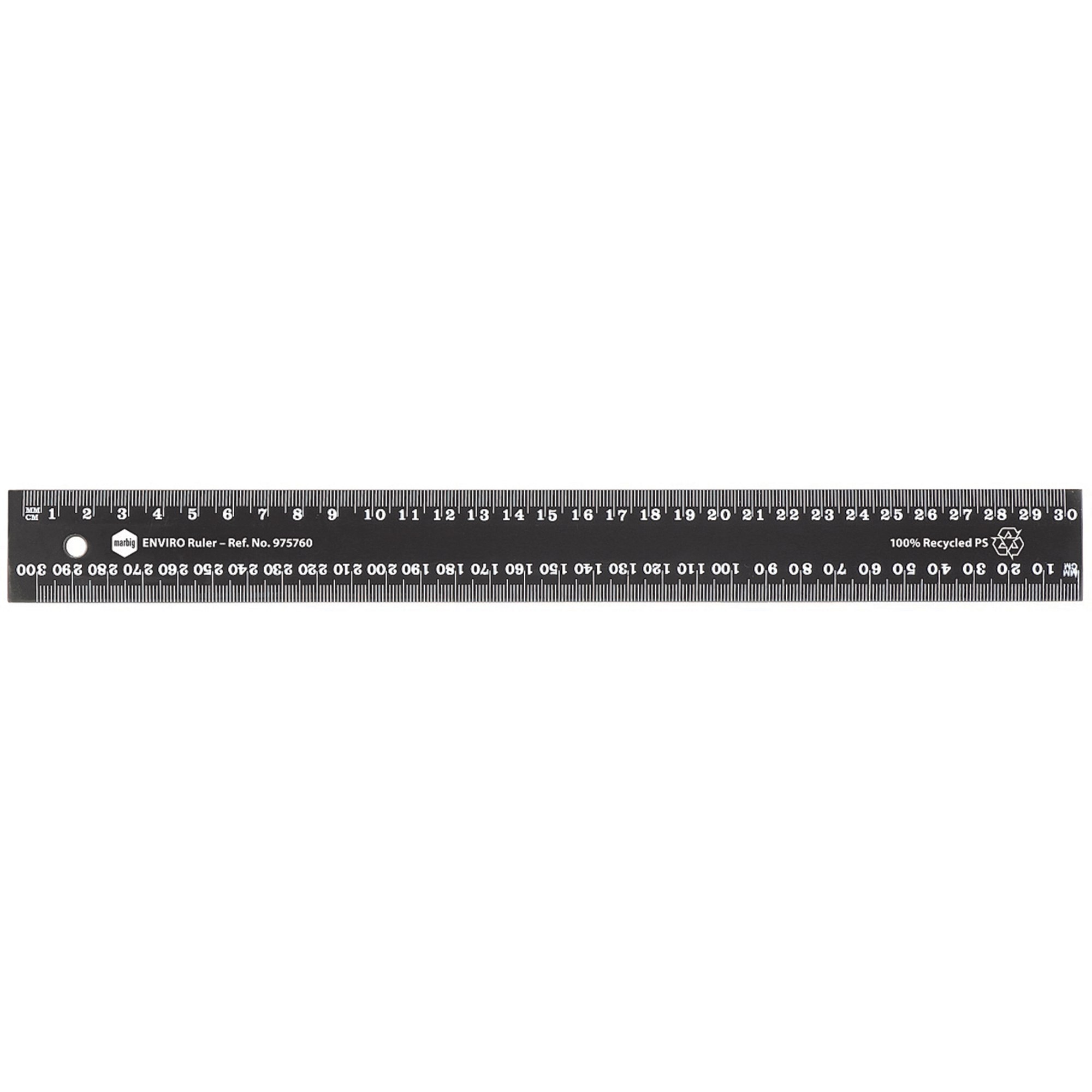 Marbig Enviro Ruler 30cm 100% Recycled Black