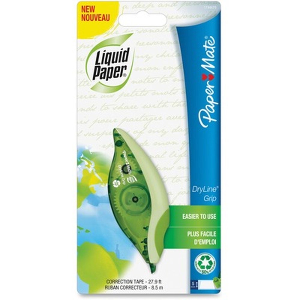 Paper Mate Liquid Paper  Correction Tape Dryline Grip  5mm x 8.5m 60% Recycled