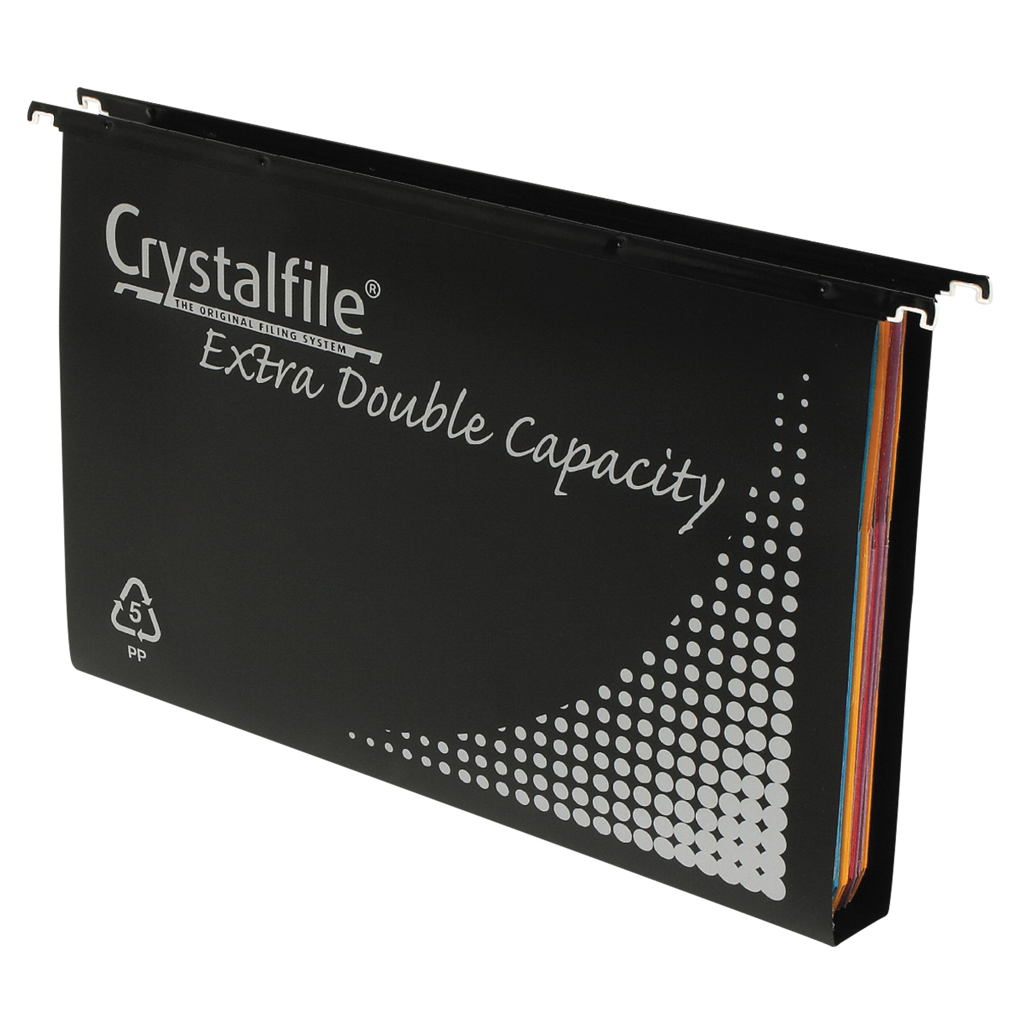Crystalfile Suspension Files Polypropylene Double Capacity Black Pack  Of 10