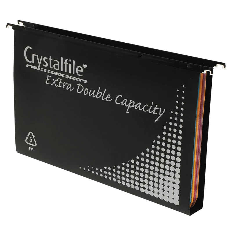 Crystalfile Suspension Files Polypropylene Double Capacity Black Pack  Of 10