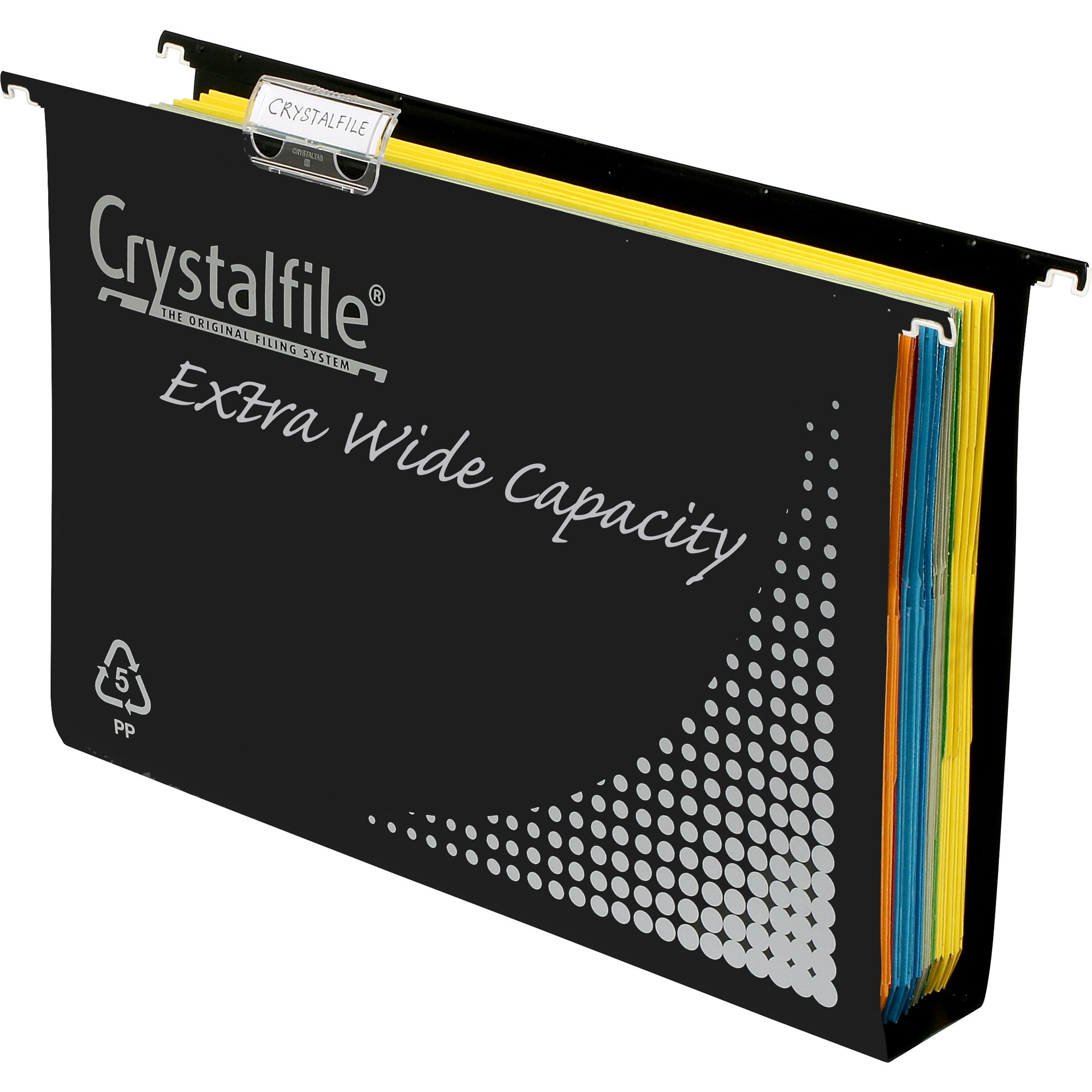Crystalfile Suspension Files Polypropylene Extra Wide 50mm Black Pack  Of 10