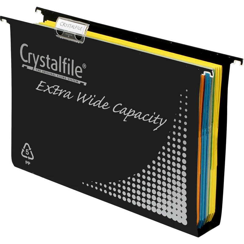 Crystalfile Suspension Files Polypropylene Extra Wide 50mm Black Pack Of 10