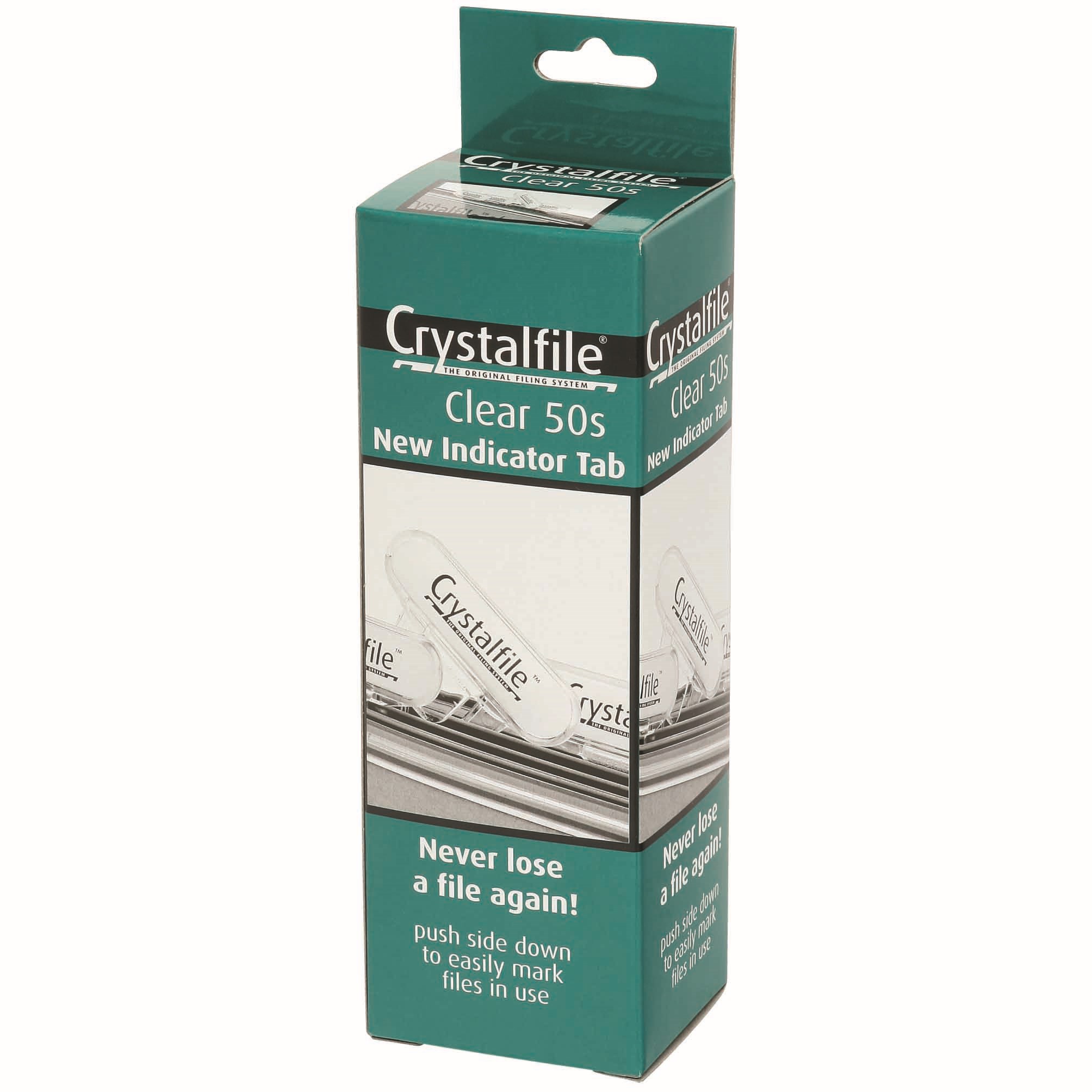 Crystalfile Indicator Tabs Rounded Edge Clear Pack  Of 50