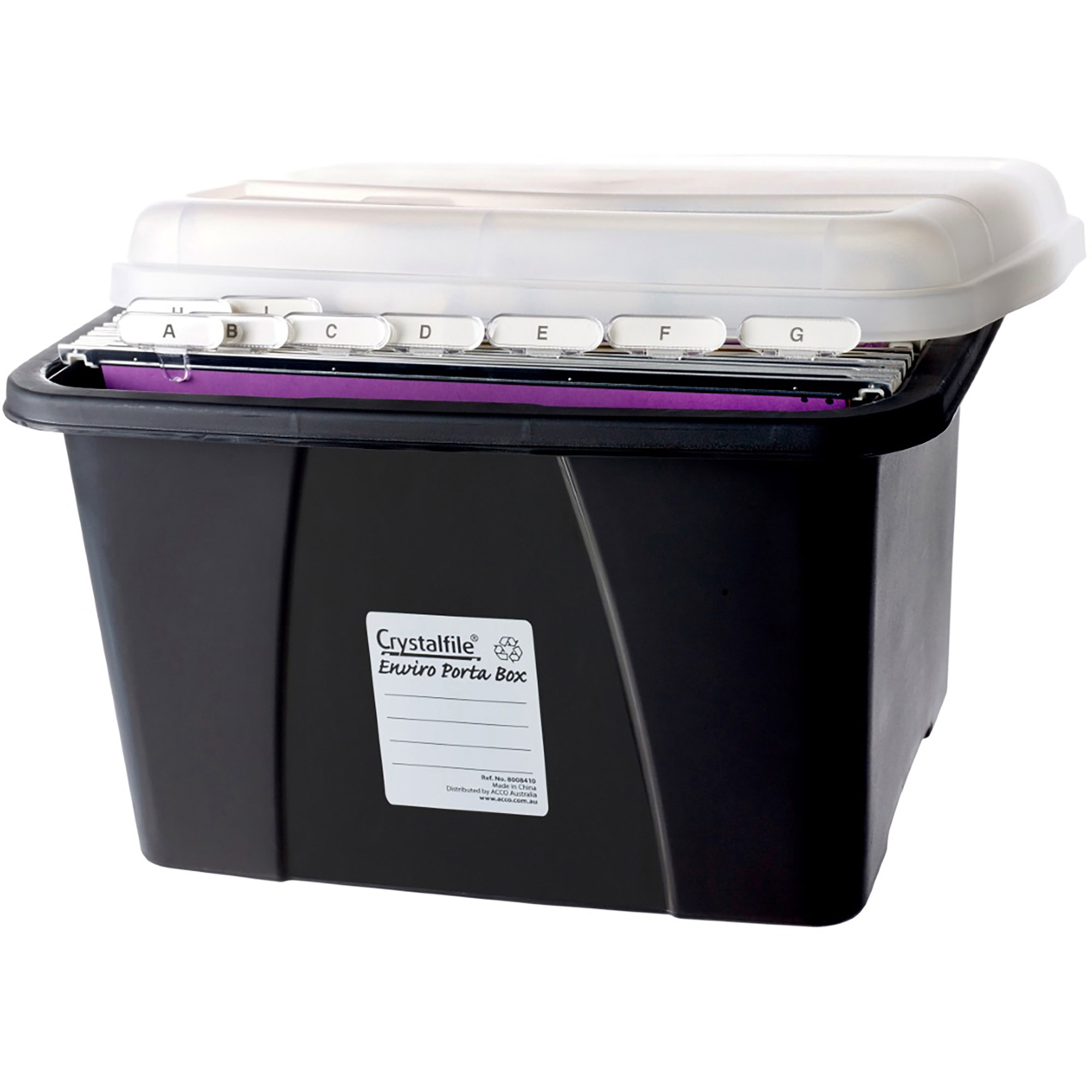 Crystalfile Enviro Porta Box  32L With 10 Suspension Files Black