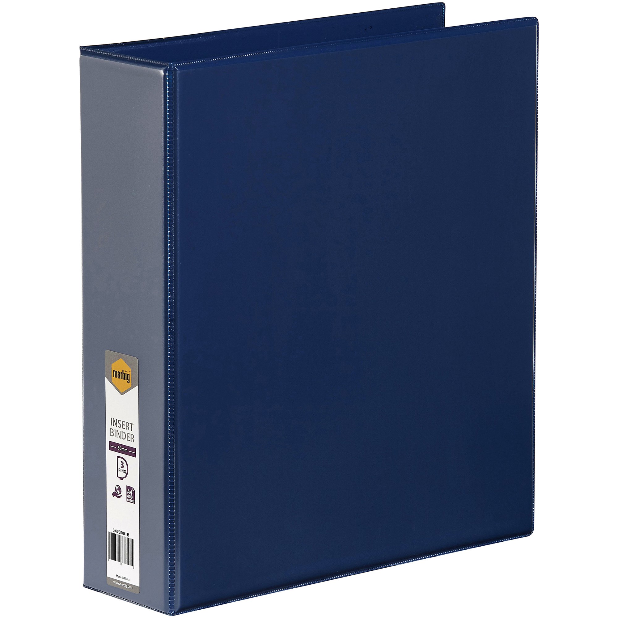Marbig Clearview Insert Binder A4 3D Ring 50mm Blue