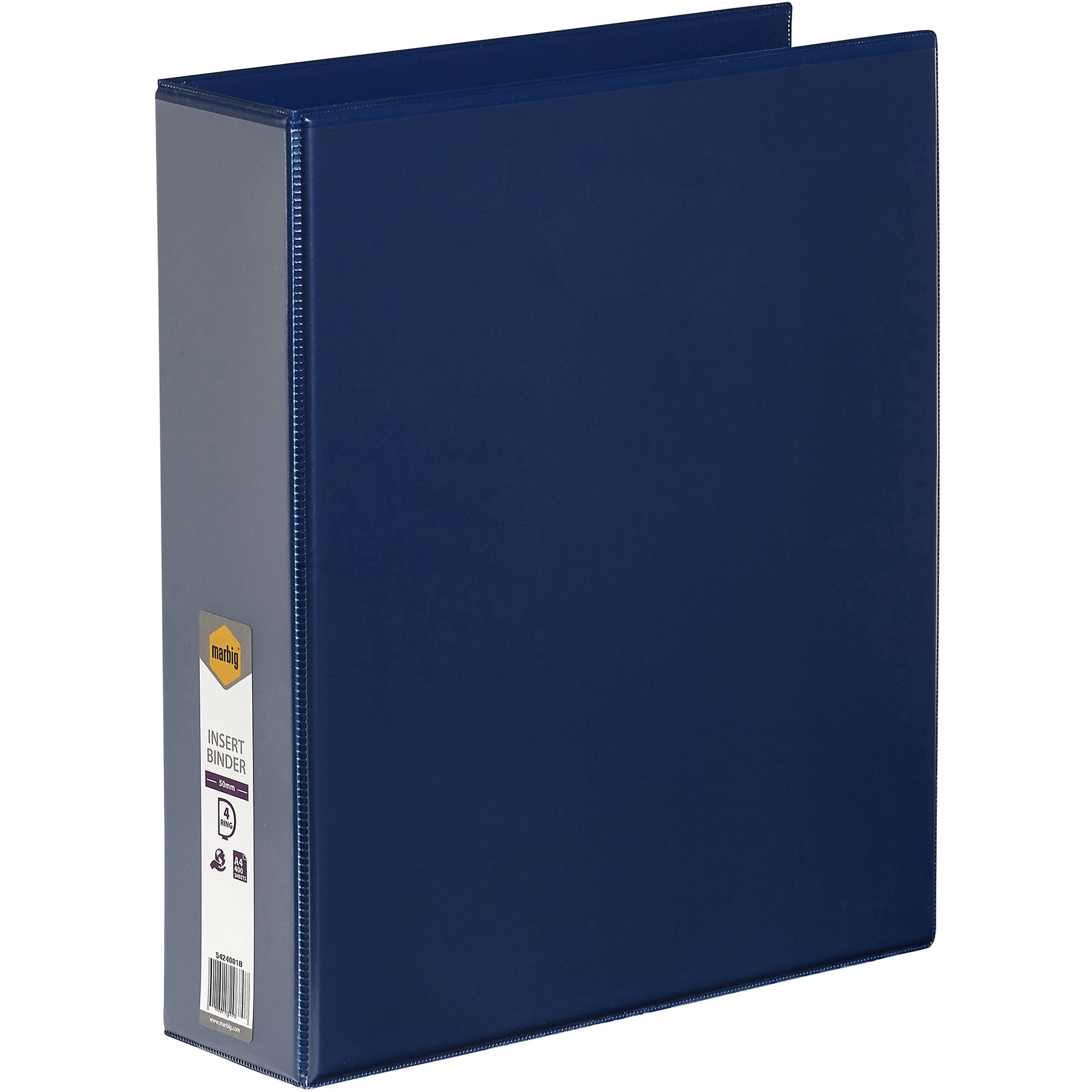 Marbig Clearview Insert Binder A4 4D Ring 50mm Blue