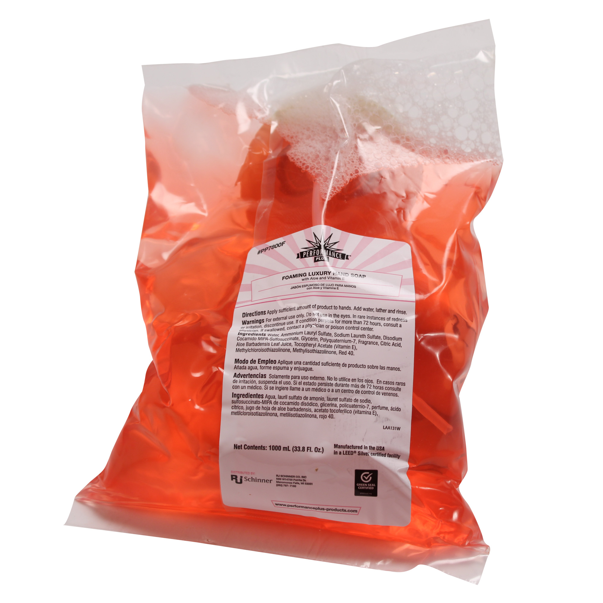 Performance Plus Foaming Luxury Hand Soap Pink w/ Tropical Fragrance 1000 ml 6 / cs