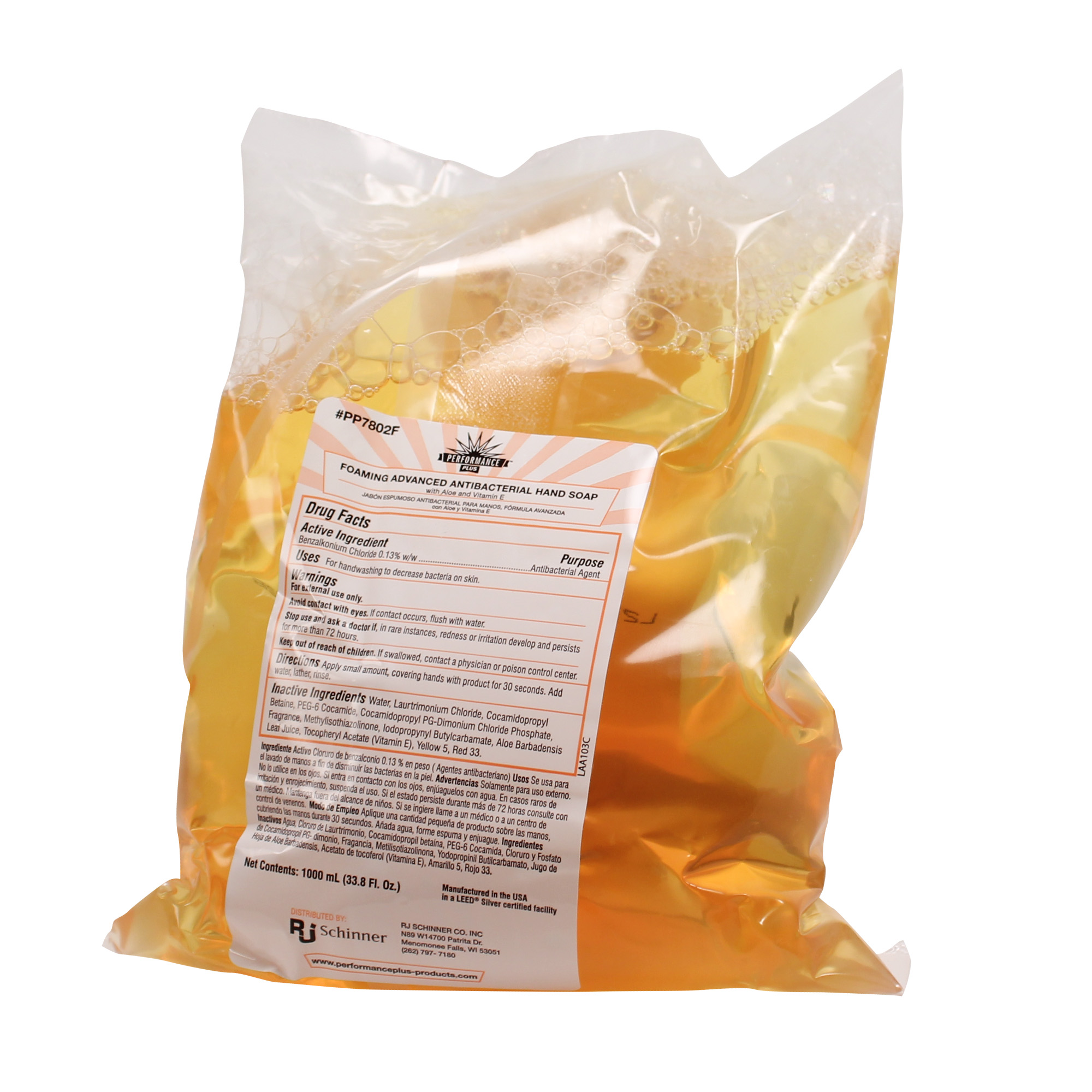 Performance Plus Foaming Advanced Antibac. Hand Soap Amber w/ Citrus Spice Scent 1000 ml 6 / cs