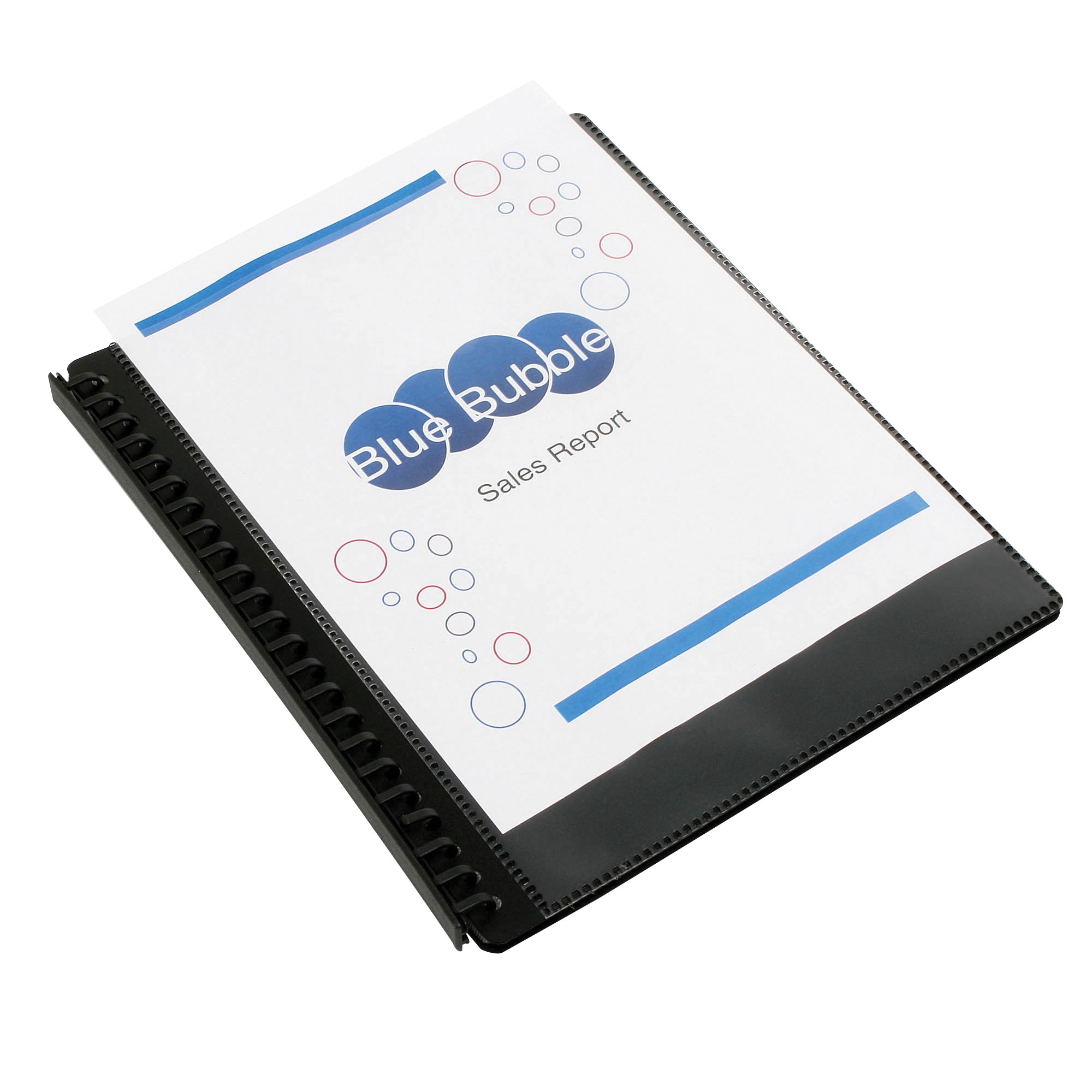 Marbig Display Book A4 Refillable 20 Pocket With Insert Front Cover Black