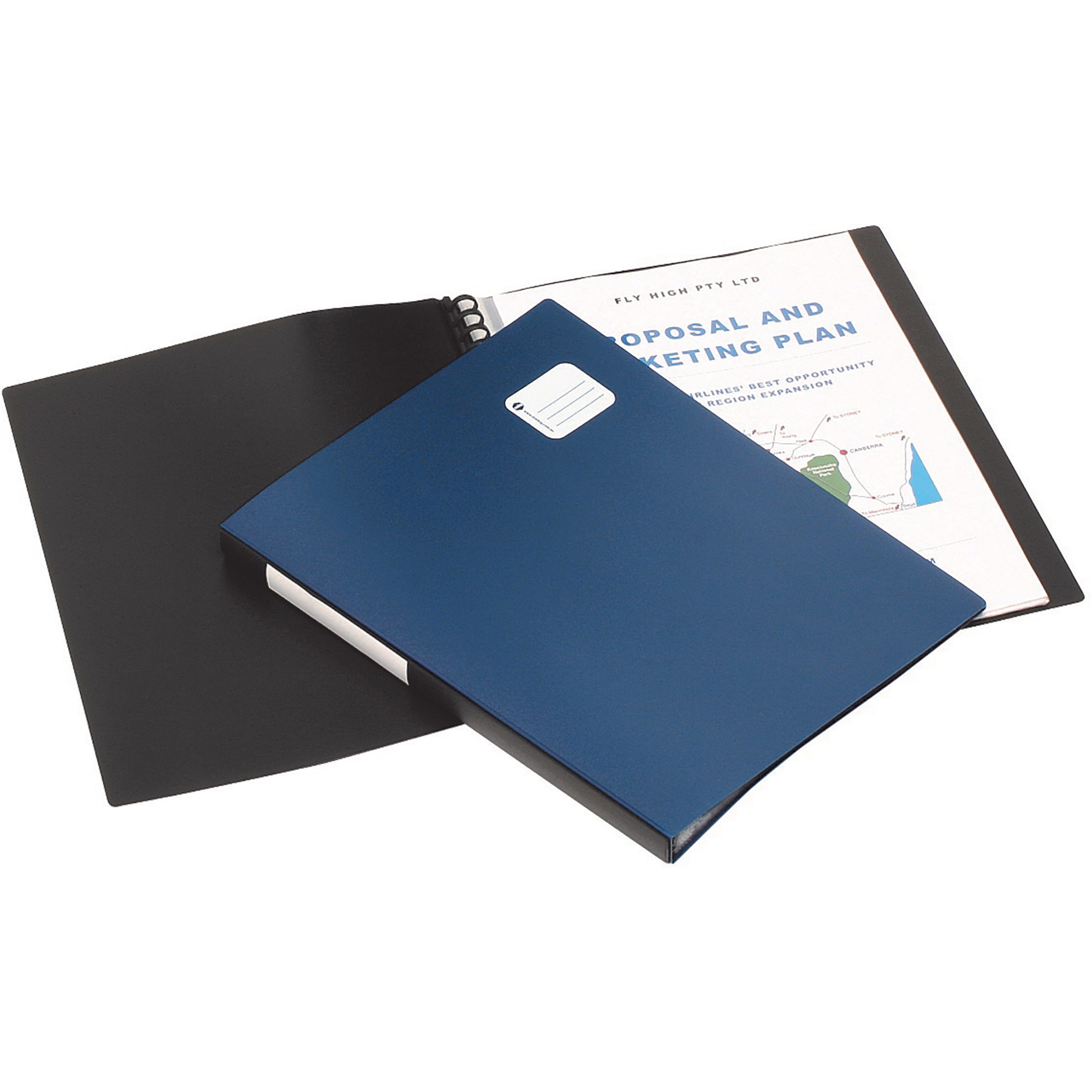 Marbig Professional Series Display Book A4 Refillable 20 Pocket Black