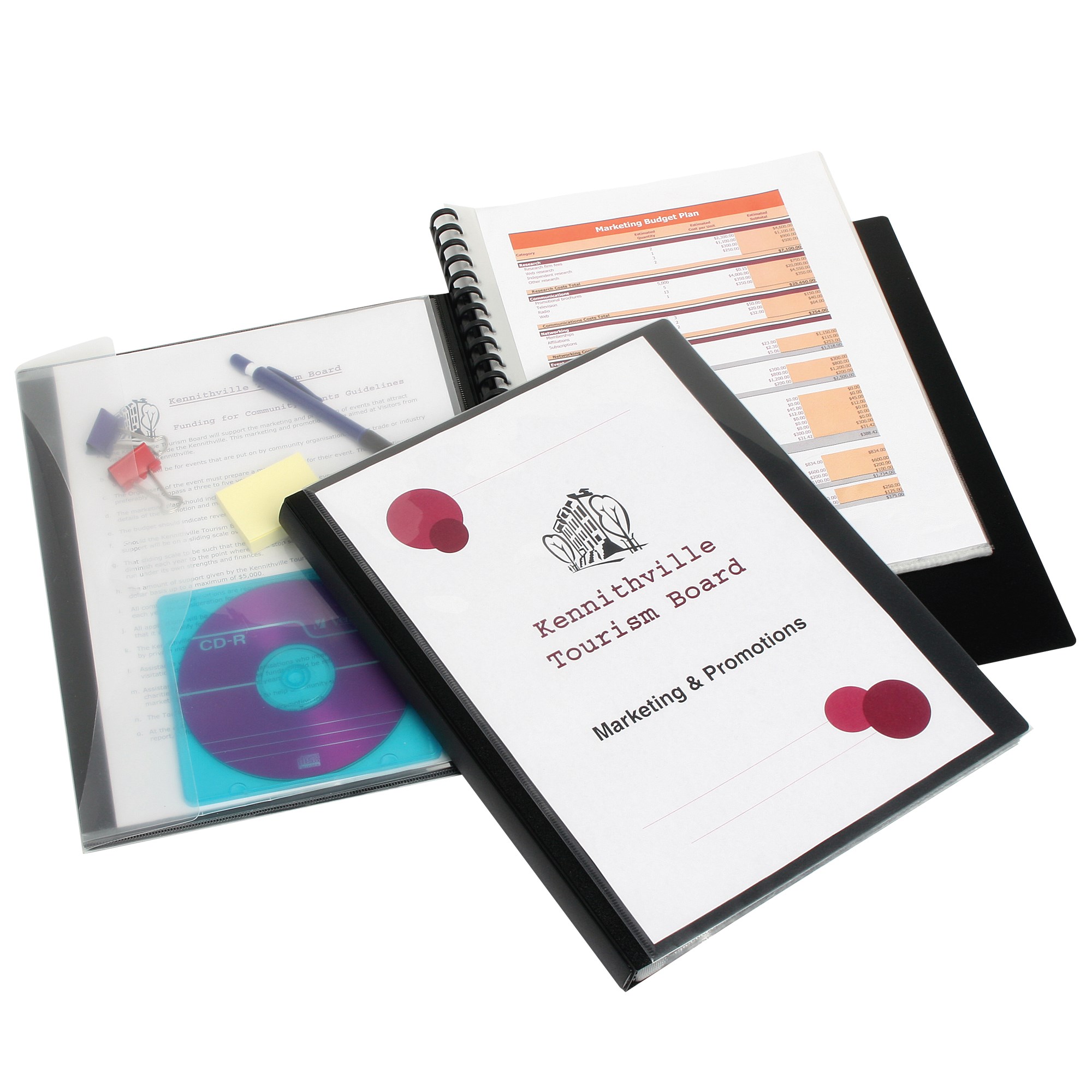 Marbig Professional Series Display Book A4 Refillable 20 Pocket Wallet & Insert Cover