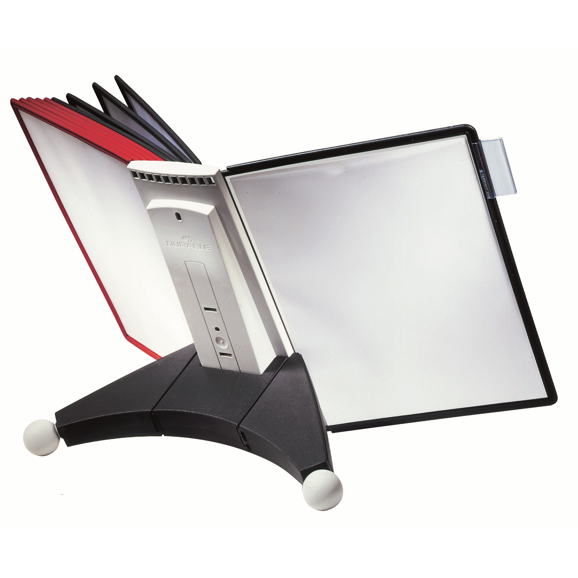 Durable Sherpa Table Display System 10 Panels A4 Red And Black Panels
