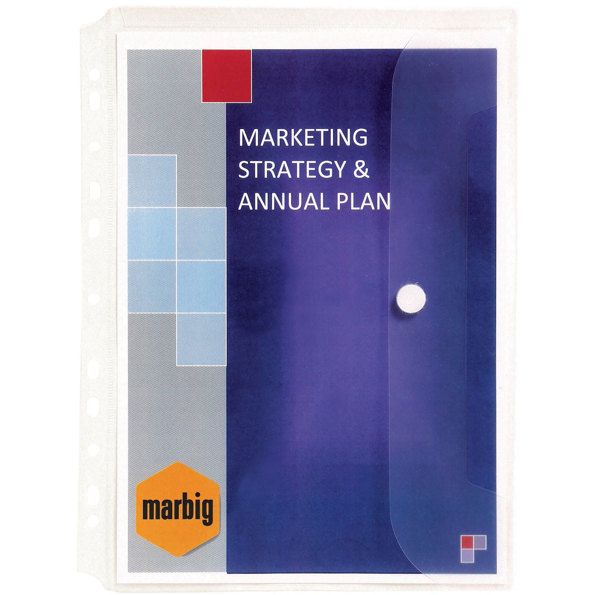 Marbig Binder Wallet A4 2, 3 & 4 Rings Holds 50 Sheets Clear