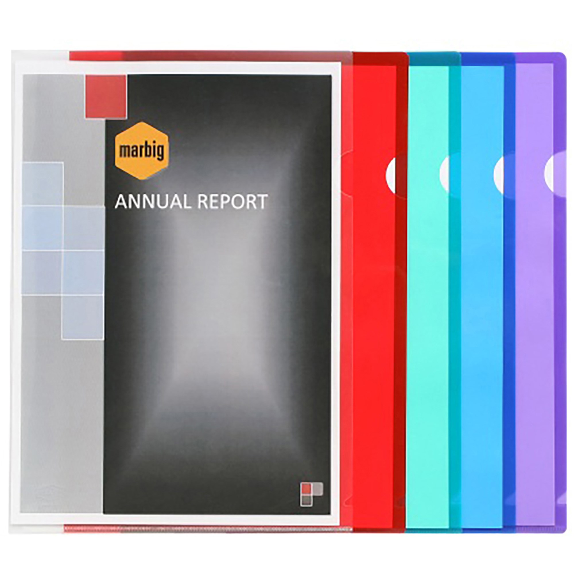 Marbig Ultra Letter Files A4 Polypropylene Assorted Colours Pack  Of 10