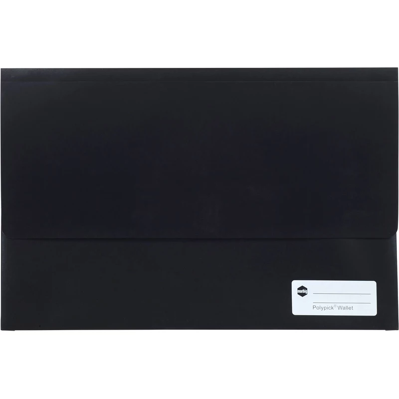 Marbig Polypick Document Wallet Foolscap 25mm Gusset Black