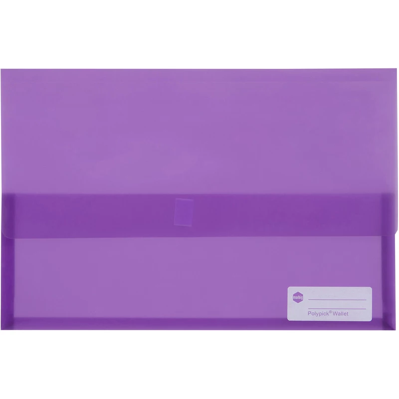 Marbig Polypick Document Wallet Foolscap 25mm Gusset Purple