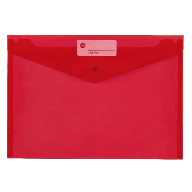 Marbig Doculope Wallet A4 With Button Closure And Title Holder Red