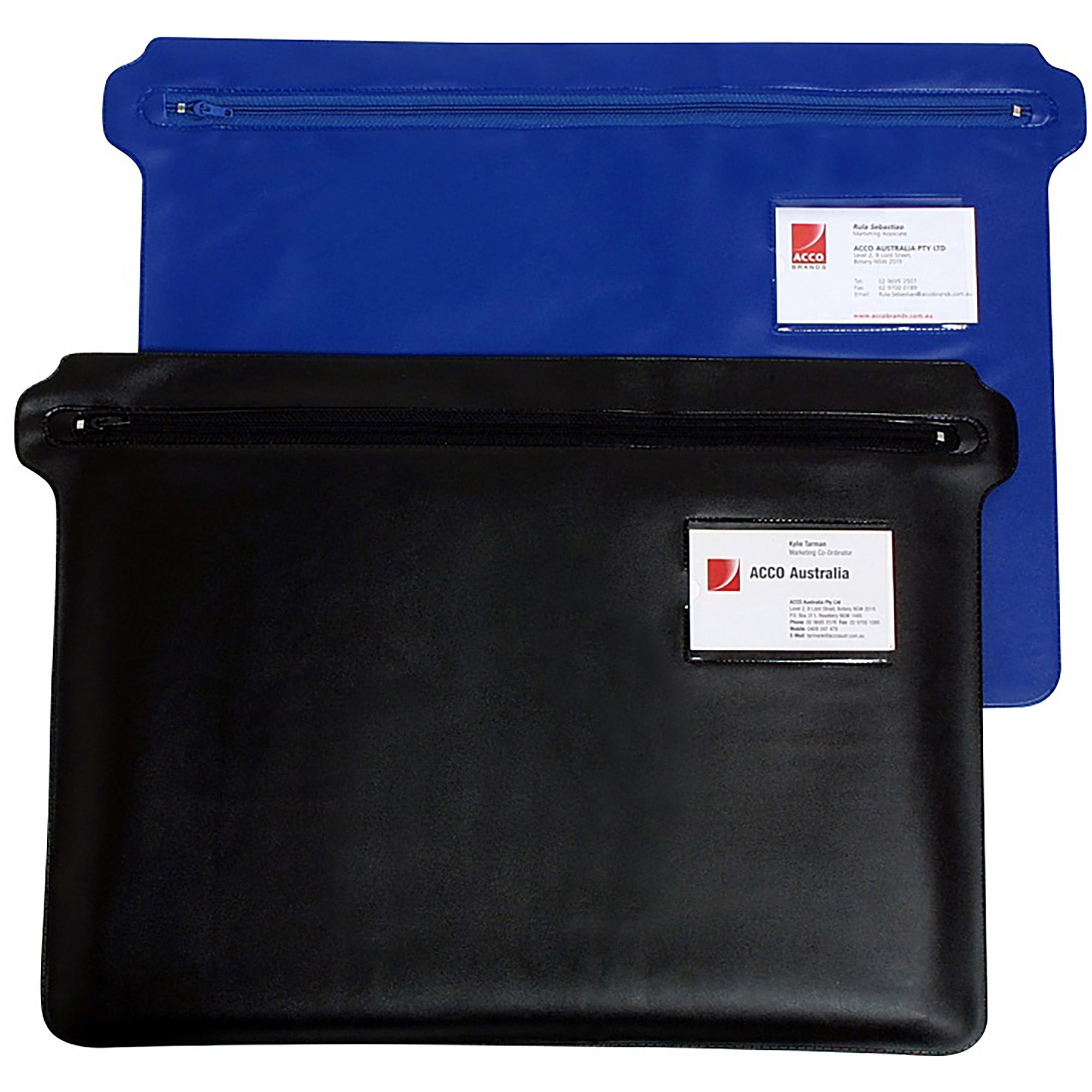 Marbig Convention Case PVC Zippered With Title Holder 415 x 305mm Blue