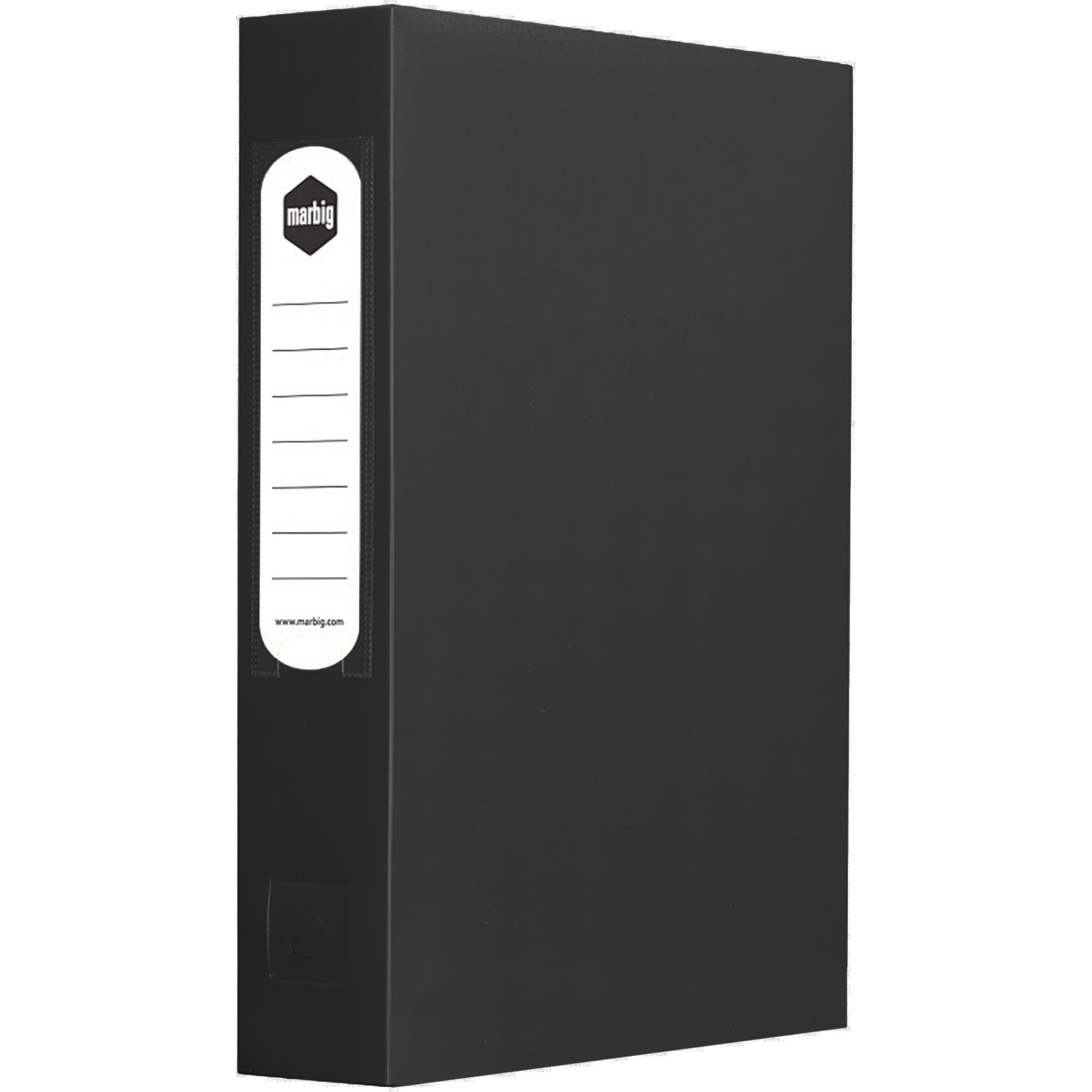 Marbig Polypropylene Box  File With Button A4 With 60mm Depth Black
