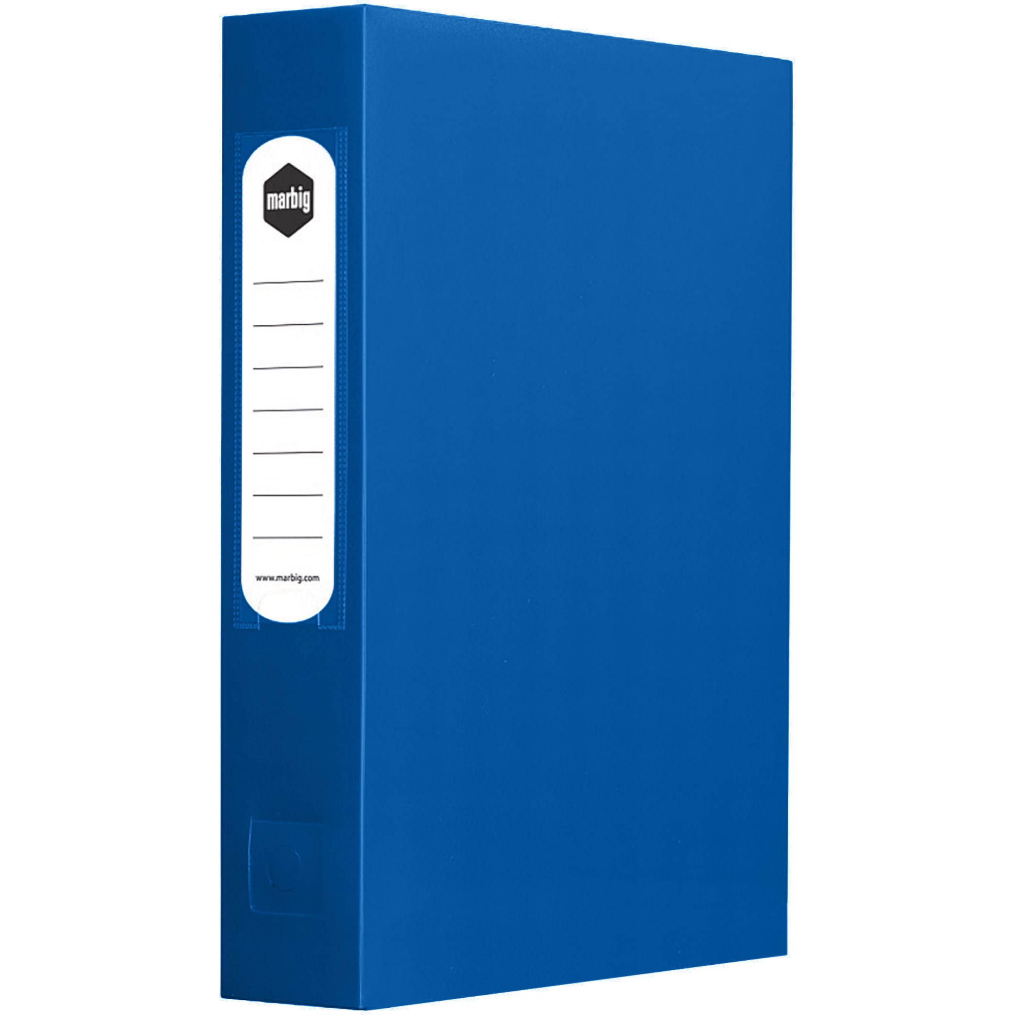 Marbig Polypropylene Box  File With Button A4 With 60mm Depth Blue